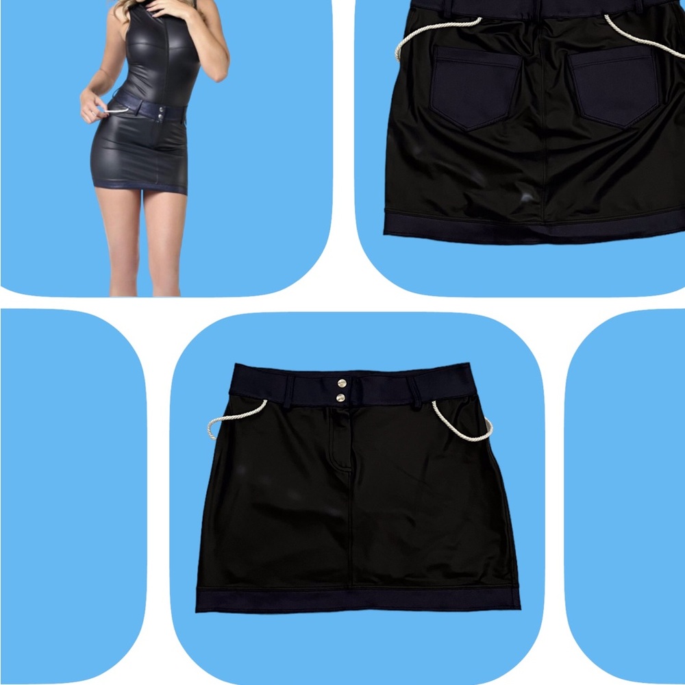 “Why are These Here?” Wetlook Mini Skirt